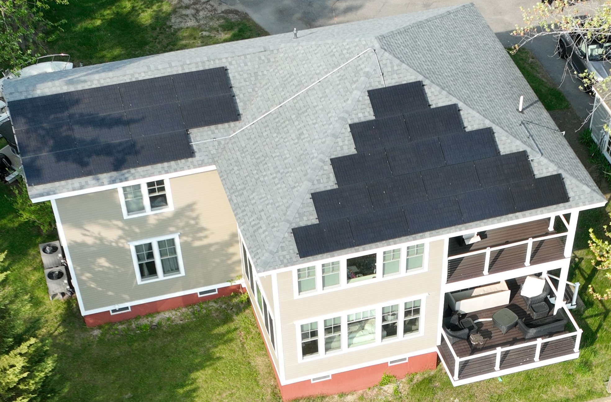 A house with solar panels on the roof