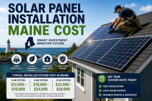 Solar panel insrtallaion cost in Maine 2026.