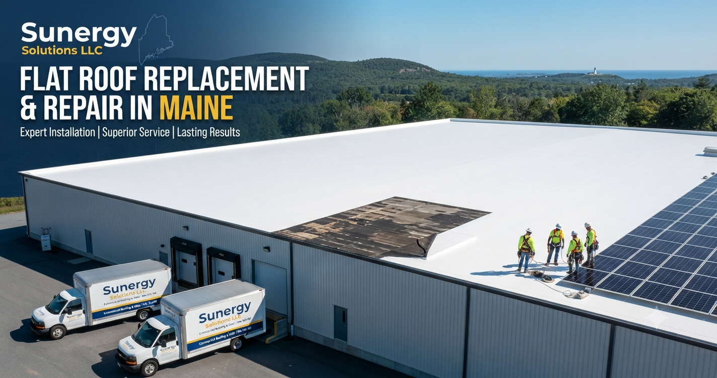 Flat Roof Replacement in ME & Commercial Roof Repair in Maine