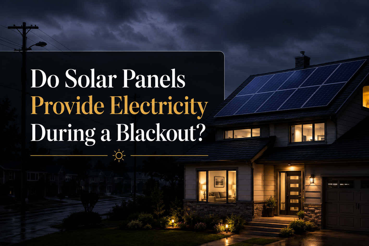 Do Solar Panels Provide Electricity During a Blackout?