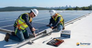 Sunergy Solutions LLC offers affordable the best Commercial Flat Roof Solar Installation in Massachusetts & Business Solar Energy Systems for MA.