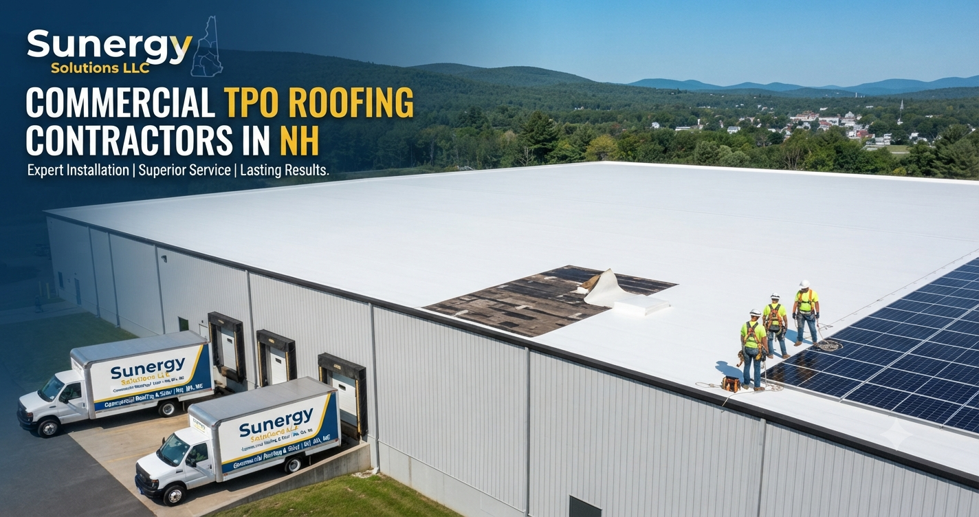 Sunergy Solutions LLC Commercial TPO Roofing Contractors in NH & Warehouse Roof Repair for NH.