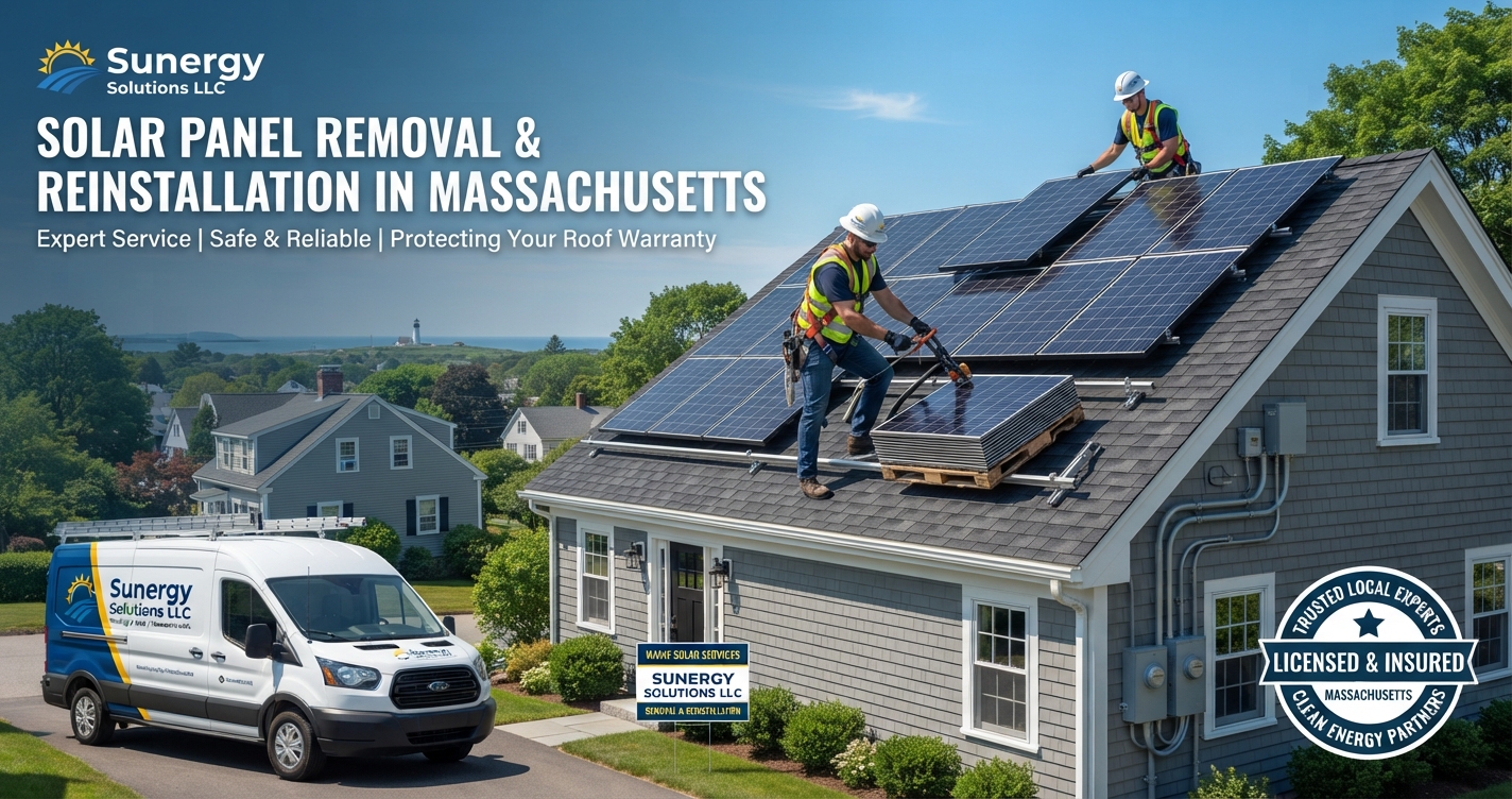 Solar Panel Removal and Reinstallation in Massachusetts